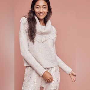 Anthropologie - Moth - Fringe Cowl Neck Sweater